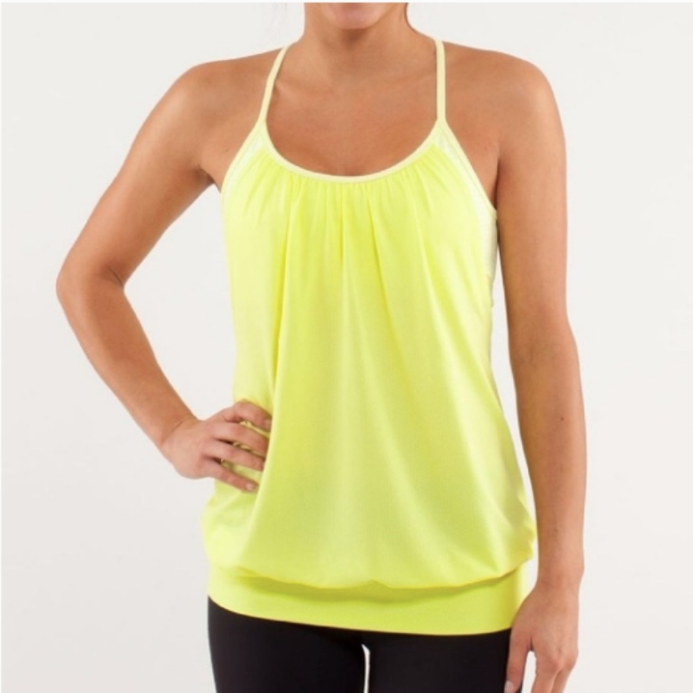 ❣️SOLD Lululemon No Limits Tank Top Grey & Yellow - Picture 5 of 6